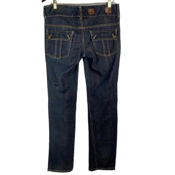 MICHAEL KORS Straight Leg Low Rise Flap Pocket Jeans Blue Dark Wash Denim Size 6 - Picture 5 of 12